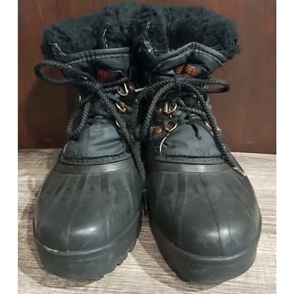 Sorel Women's Size 7 Black Low top Ankle Snow Boots Liners Canada Vintage Tie - Picture 3 of 7